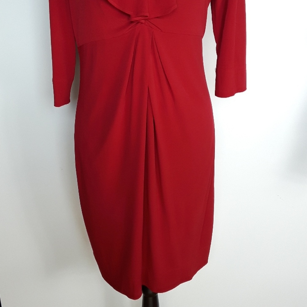 RED DRESS RUN !!!  Donna Ricco Red Ruffled Dress - Picture 3 of 7